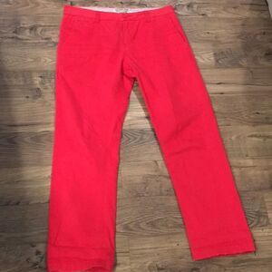 Happy Holidays Sunday Santa Red Chor Chino Flat Front Walking Golf pants 34 x 30